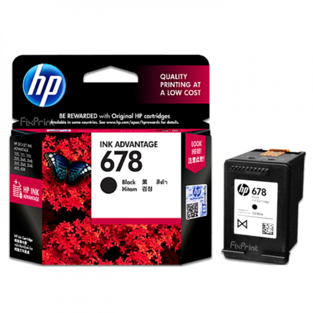 Cartridge Original HP 678 Black CZ107AA, Tinta Printer HP Deskjet 1515 2515 2545 4515 1015 1018 1515 1518 2515 2545 2548 2645 2648 3515 3545 3548 4515 4518 4645 4648 All-in-One